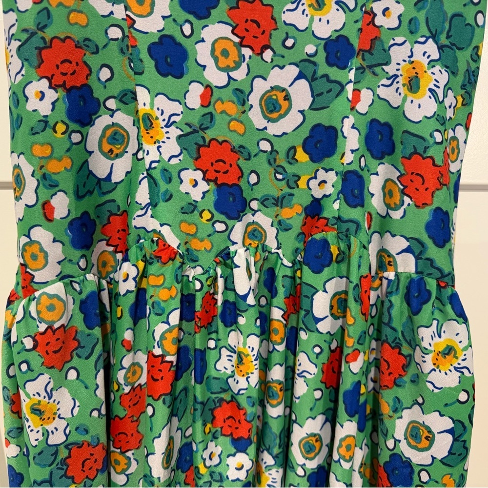 Eva Franco Retro Floral Fit & Flare Dress Garden Party Chic - Picture 4 of 6